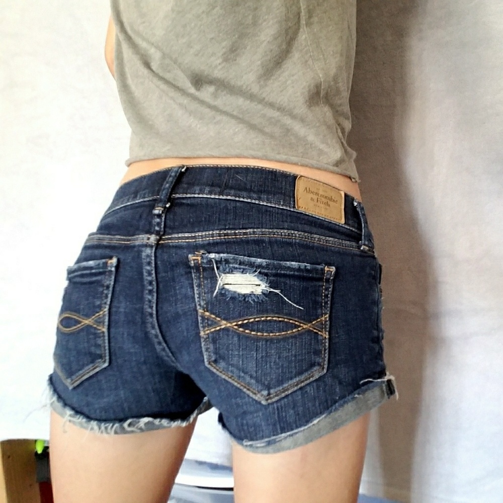 Abercrombie & Fitch dark denim shorts